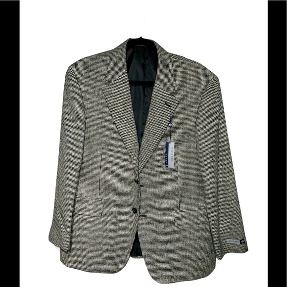 Saville Row Other - Savile Row Men’s Silk Black White Tweed Bl…